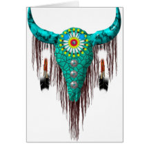 Skull with Feathers Cards