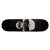 Skull With Sunglasses on Black Skateboard