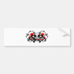 skull with sword and playing cards bumper stickers
