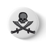 skull with swords pin