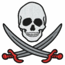 Skull with swords men's embroidered t-shirt