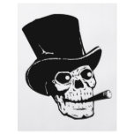 Skull with Top Hat and Cigar Design flyers