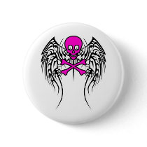 Skull with Wings Pinback Button