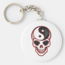 Skull Yin Yang Keychain
