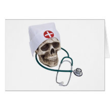 SkullNurse082309 Greeting Cards