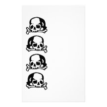 Skulls and Bones Personalized Stationery