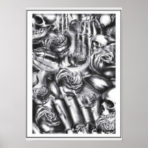 Skulls and Roses Posters