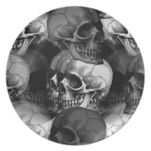 skulls dinner plate