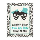 Skulls Halloween Turquoise wedding Save the Date