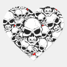 SKULLS HEART STICKERS