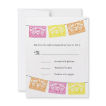 Skulls Mexican Cut Paper Style Banners RSVP Invitations