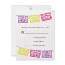 Skulls Mexican Cut Paper Style Banners RSVP Personalized Announcement