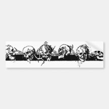 Skulls on a Vine. Circa 1901 Mexico. Bumper Stickers