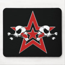 Skulls Red Star Mousepad