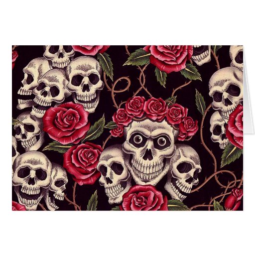 Skulls & Roses Greeting Cards