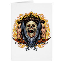 Skulls, Vampires and Bats customizable by Al Rio. Greeting Cards