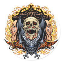 Skulls, Vampires and Bats customizable by Al Rio. Sticker