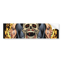 Skulls, Vampires and Bats Gothic Design by Al Rio Bumper Sticker