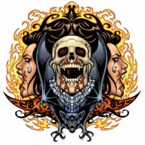 Skulls, Vampires and Bats Gothic Design by Al Rio Photo Sculpture