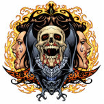 Skulls, Vampires and Bats Gothic Design by Al Rio photo sculptures