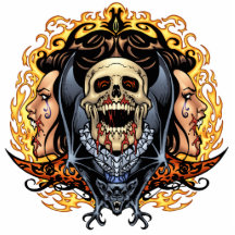 Skulls, Vampires and Bats Gothic Design by Al Rio Photo Sculpture