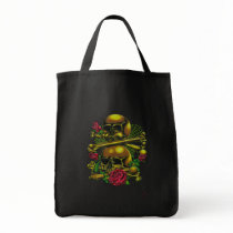 Skulls, Webs, and Roses Canvas Bag