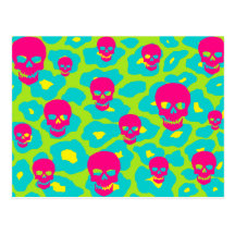 Skully Pop Leopard Postcard