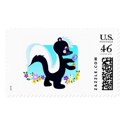 Skunk Postage Stamp by Maria_K_Bell
