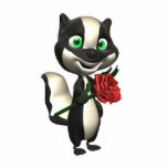 skunk with rose photo cutout
