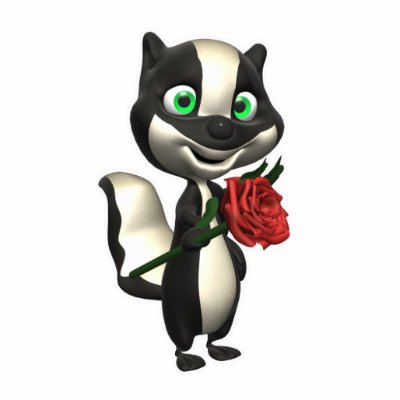 skunk with rose photo cutout by doonidesigns