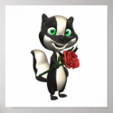 skunk with rose posters