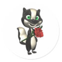 skunk with rose stickers