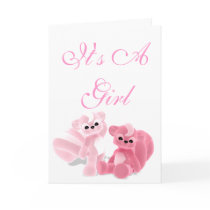 Skunkz  It's a Girl Baby Shower Invite Greeting Card