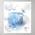 sky and clouds reflecting in the air bubbles posters