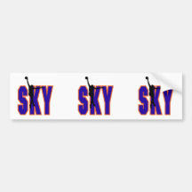 sky basketball text design bumper stickers