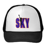 sky basketball text design hat