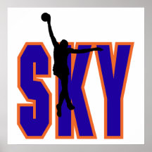 sky basketball text design posters