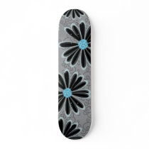 Sky Blue Floral Dotted Tribal Daisy Tattoo Pattern