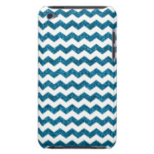 Sky blue glitter chevrons iPod touch case