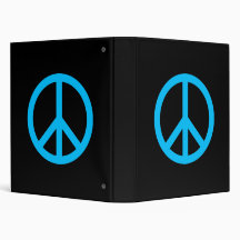 Sky Blue Peace Symbol Avery Binder