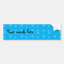 sky blue stars and moon patterns bumper sticker