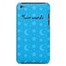 sky blue stars and moon patterns iPod Case-Mate cases