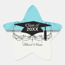 sky blue tartan plaid graduation grad stickers