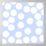 Sky blue with large white dots. posters