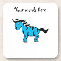 Sky blue zebra coaster