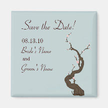 Sky Cherry Blossom Save the Date Magnet
