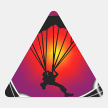 SKY DIVING READY TRIANGLE STICKERS