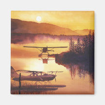"Sky Harbour" Float Plane Watercolor Refrigerator Magnets