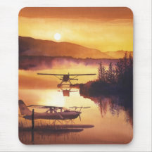 "Sky Harbour" Float Plane Watercolor Mouse Pad
