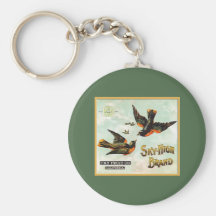 Sky High Brand Fruit Labels Keychains